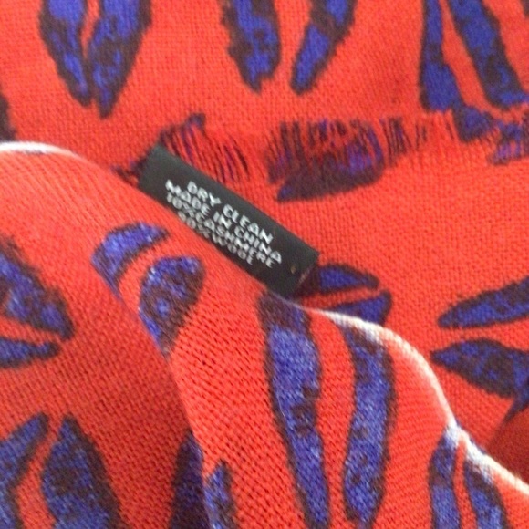 Mir scarf wrap red women wool cashmere - Picture 5 of 8